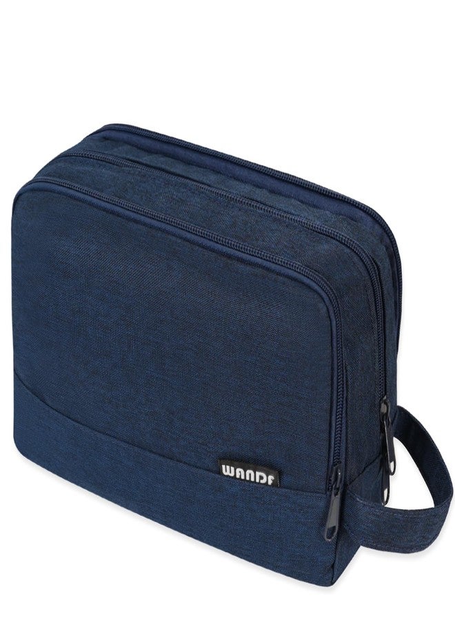 WANDF Toiletry Bag for Men Hanging Dopp Kit Water Resistant Shaving Bag Small Toiletry Bag for Traveling (Denim Pure Navy Blue) - Image 1